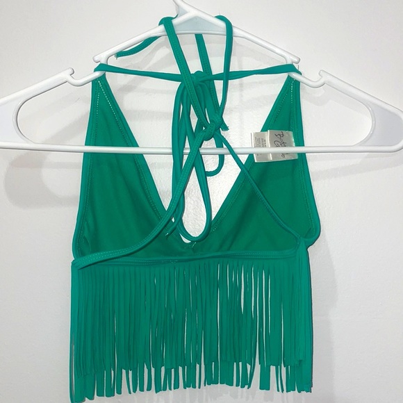 Green Fringe BODY GLOVE Bikini (Top Only) - Picture 2 of 3